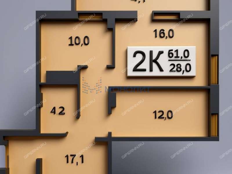 двухкомнатная квартира на Краснозвёздной улице дом 25