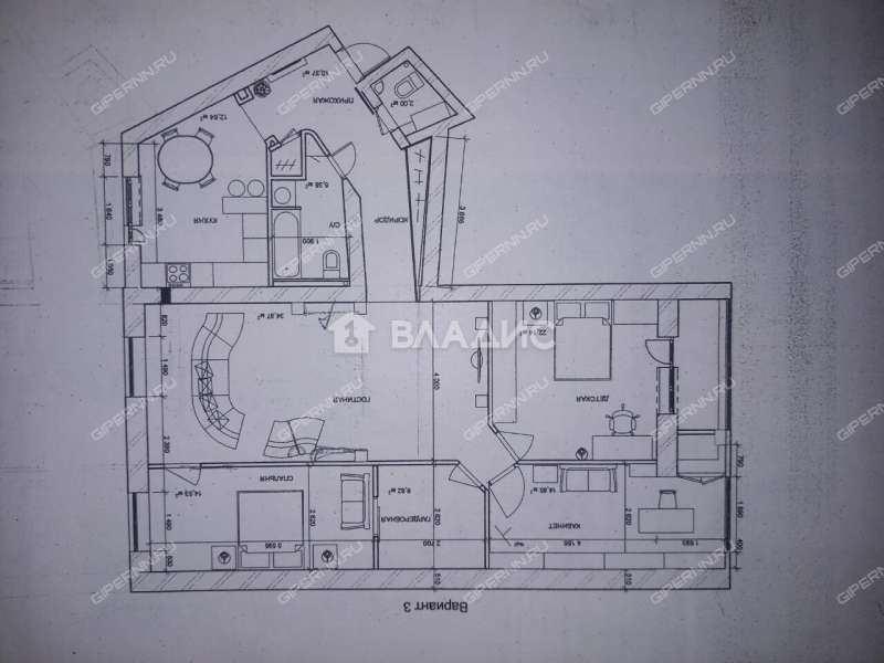 четырёхкомнатная квартира на улице Родионова дом 193 к3