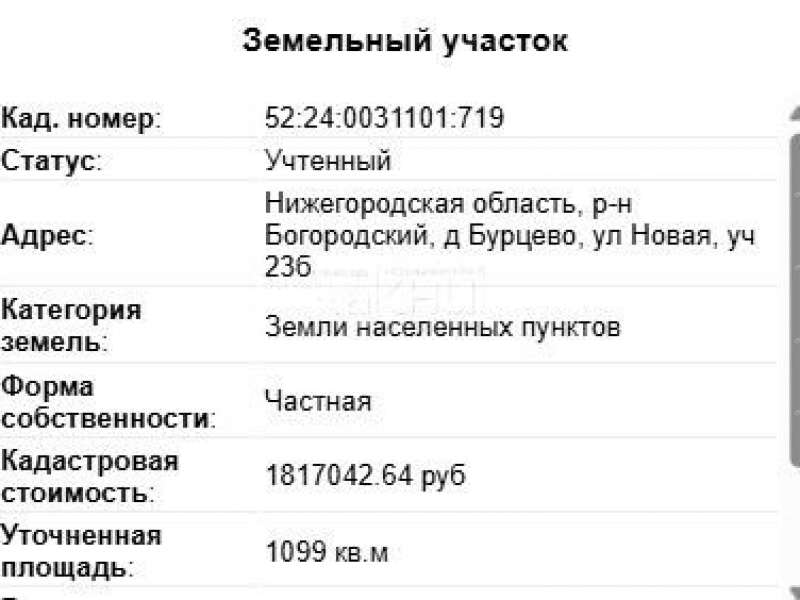 земельный участок 11 соток Новая 23б деревня Бурцево