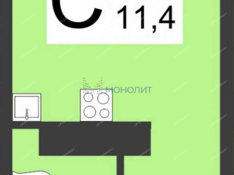 квартира-студия на Бурнаковской улице дом 97