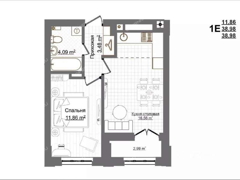 однокомнатная квартира на улице Менделеева дом 14