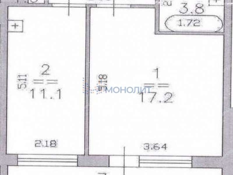 однокомнатная квартира на Пролетарской улице дом 7