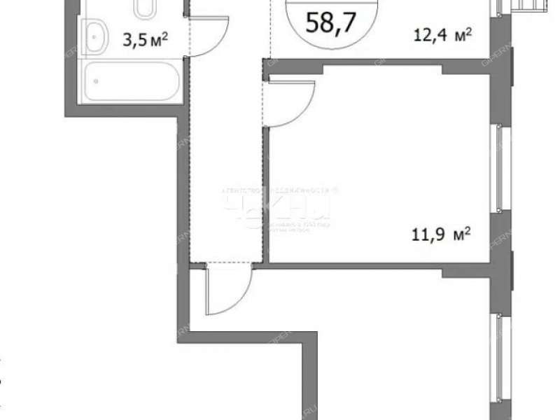 двухкомнатная квартира на улице Сергея Акимова дом 50