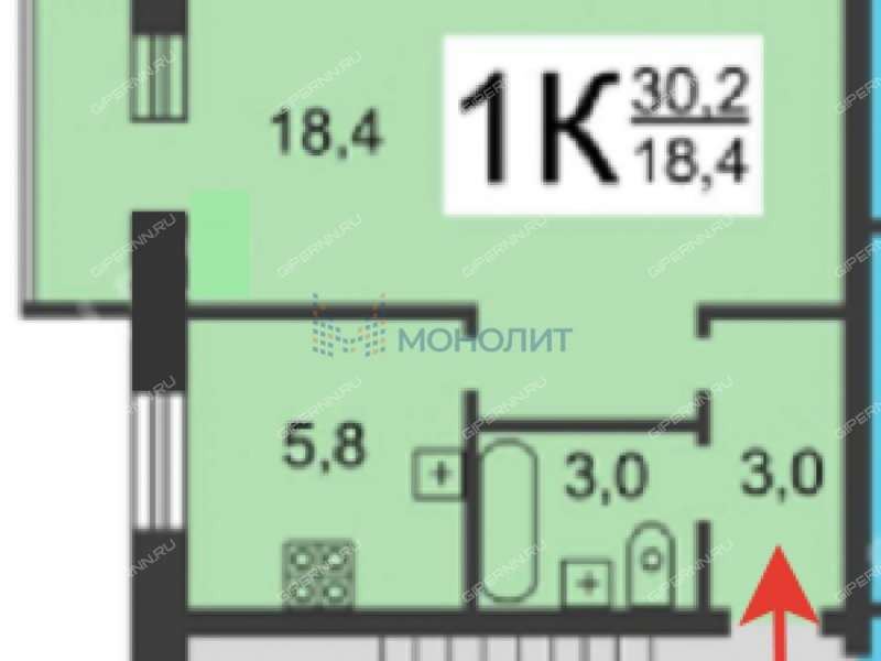 однокомнатная квартира в Высоковском проезде дом 3