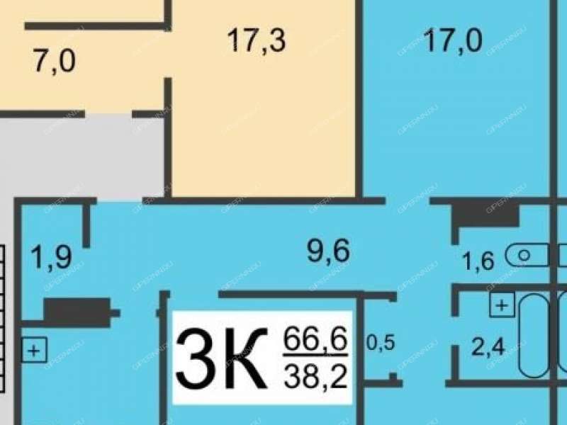 трёхкомнатная квартира на Авангардной улице дом 6
