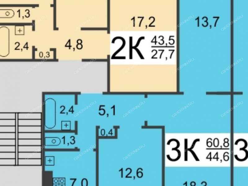трёхкомнатная квартира на улице Мельникова дом 10