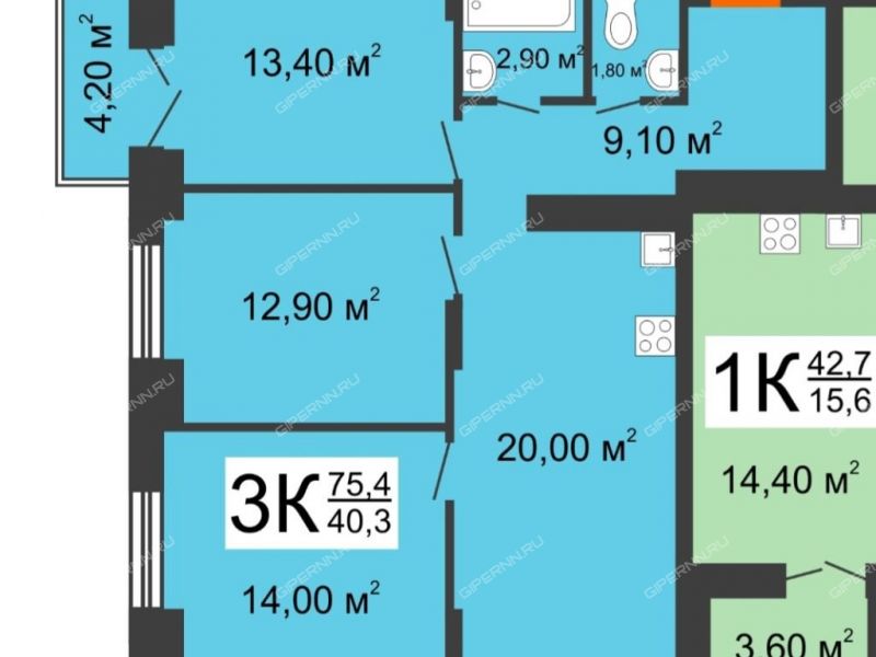 трёхкомнатная квартира на Русской улице улице дом 15 деревня Анкудиновка