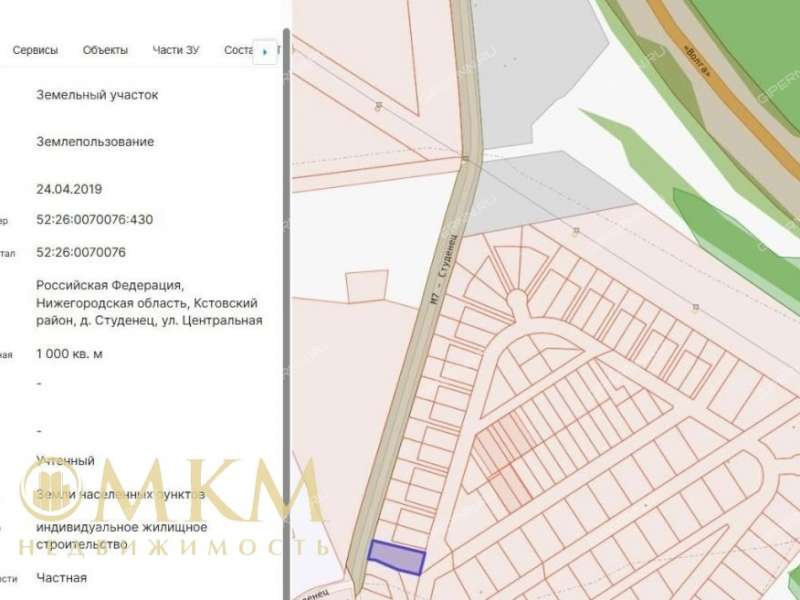земельный участок 10 соток Центральная деревня Студенец