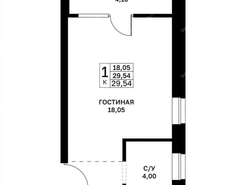 квартира-студия в новостройке в границах улиц Страж Революции, Гвардейцев, 50-летия Победы, Евгения Никонова, 17