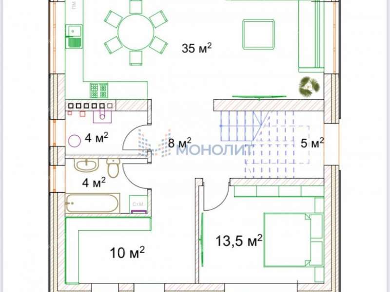 дом на улице Луговая деревня Анкудиновка