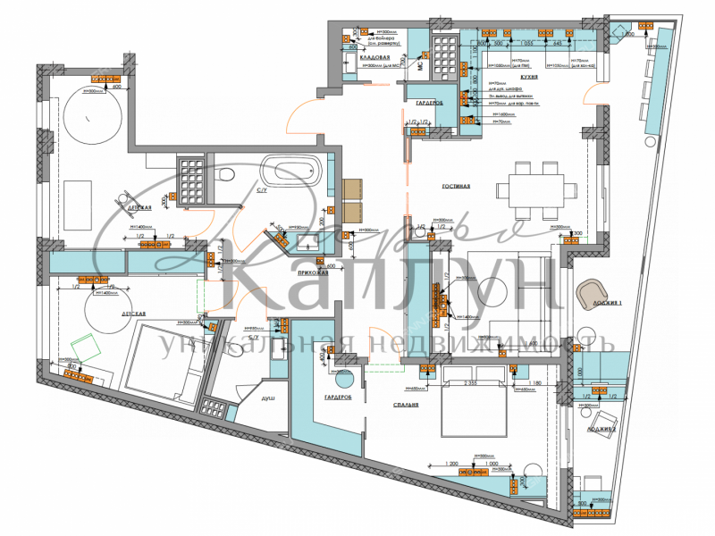 четырёхкомнатная квартира на улице Маршала Баграмяна дом 1