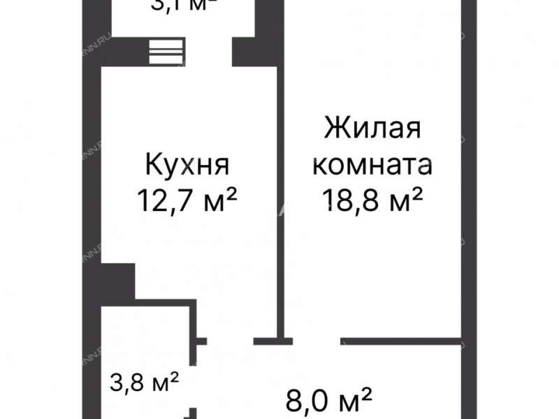 однокомнатная квартира на улице Красная Поляна дом 6 деревня Афонино