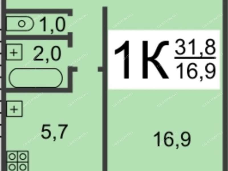 однокомнатная квартира на улице Мечникова дом 39