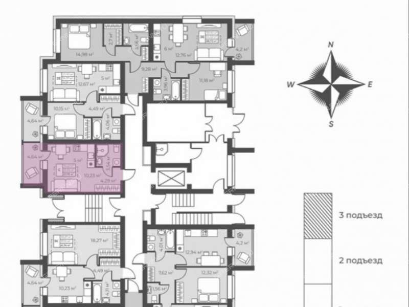 однокомнатная квартира в новостройке на инженера Шухова кв-л, 13/6 город Выкса