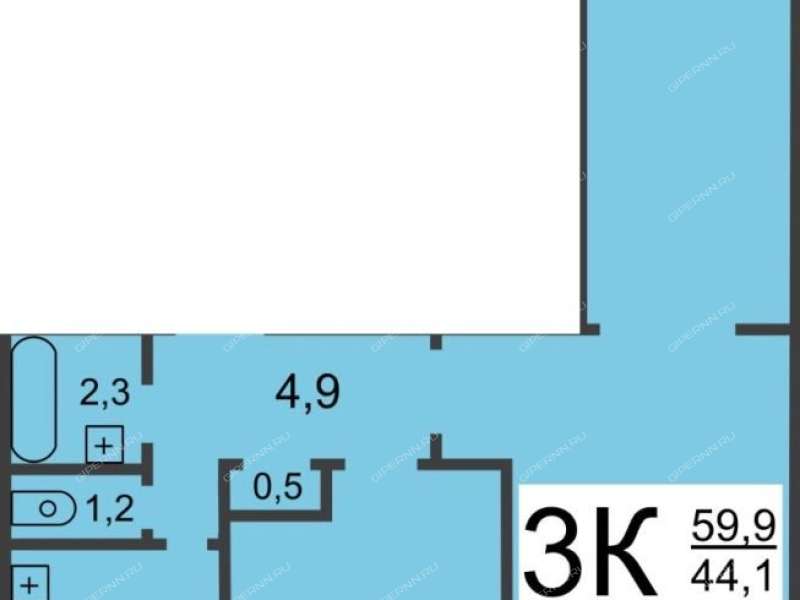 трёхкомнатная квартира на улице Мельникова дом 8
